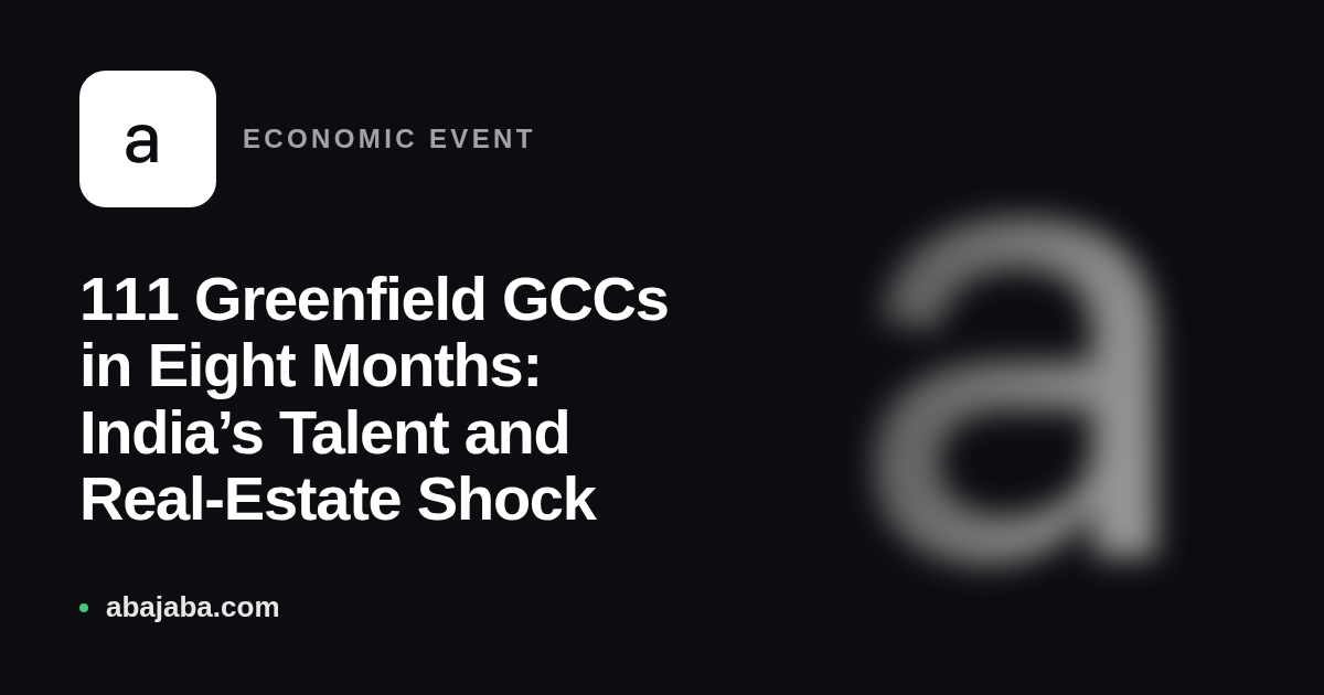 111 Greenfield GCCs in Eight Months: India’s Talent and Real-Estate Shock