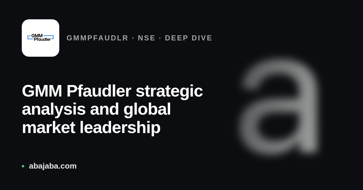 GMM Pfaudler strategic analysis and global market leadership