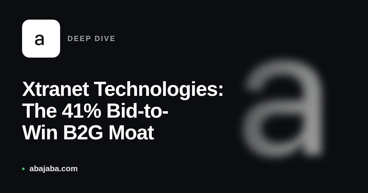 Xtranet Technologies: The 41% Bid-to-Win B2G Moat